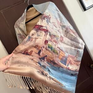 Mulberry Silk and Cashmere Double Sized Art to wear Scarf / Shawl